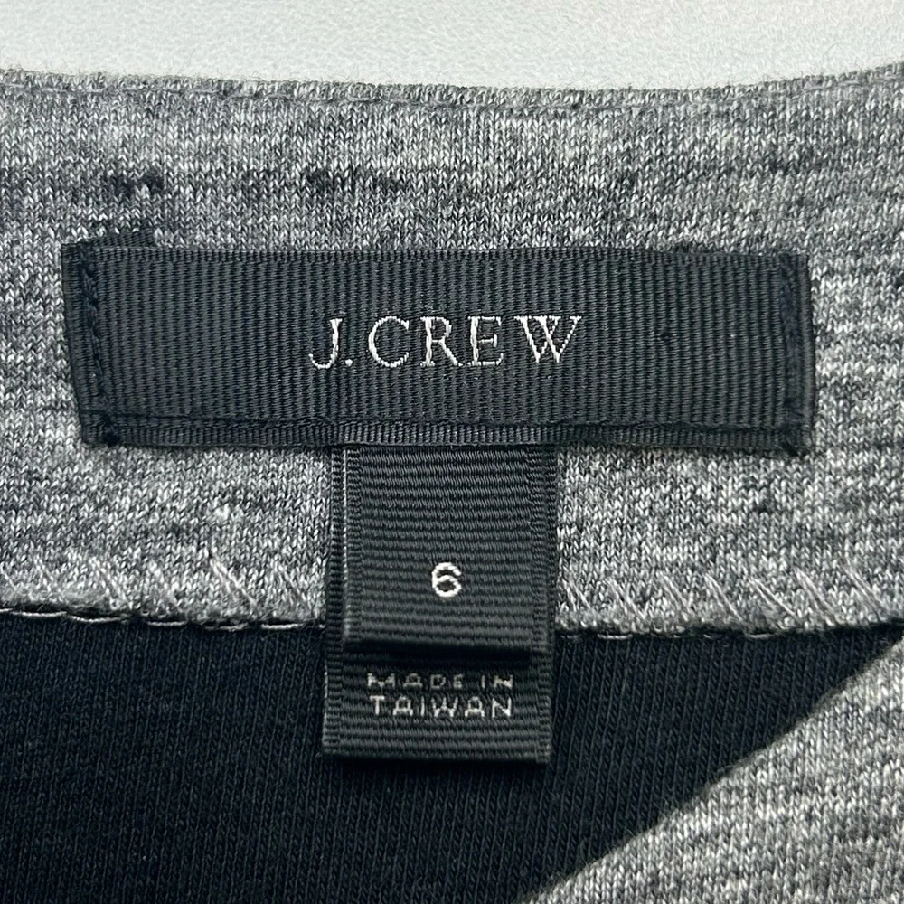 J. Crew Colorblock‎ Sheath Dress Size 6 Black Grey Career Dark Academia